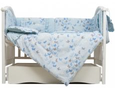 Постельный комплект 7 эл Twins Romantic Spring collection 4027-TRS-04, Butterfly blue